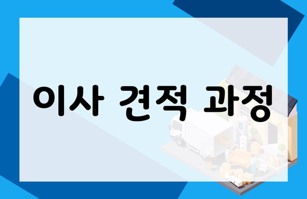 이사 견적 과정
